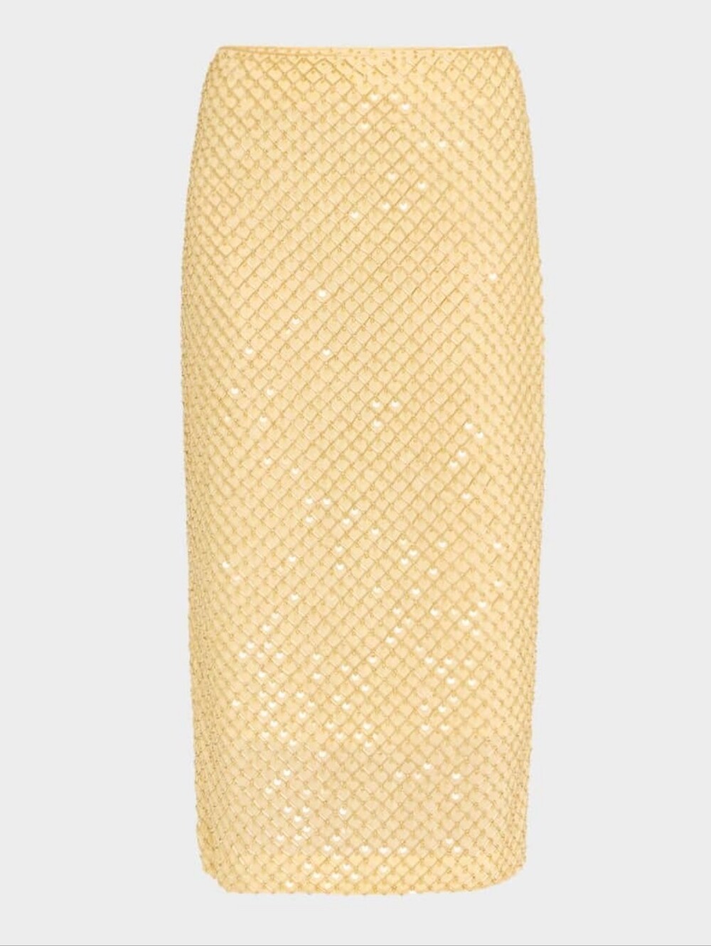 Yellow Sequin Midi Skirt - Women NWT Size 16